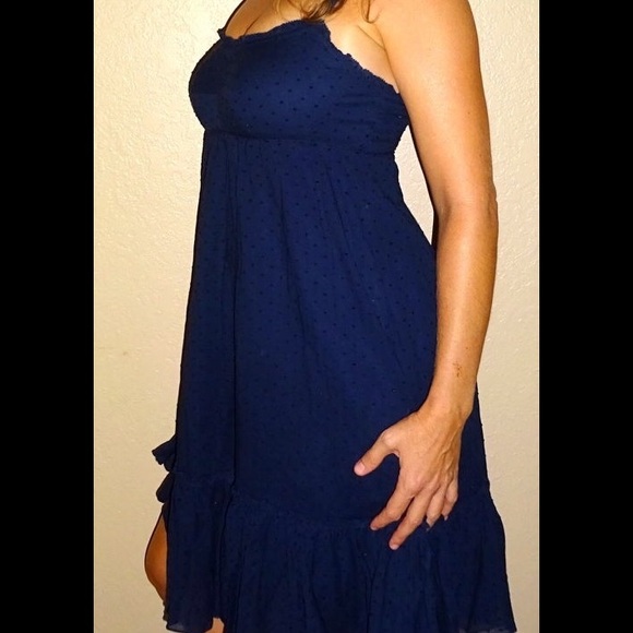 J Crew women’s Swiss dot navy blue sun beach dress 0 sundress summer - Picture 2 of 5